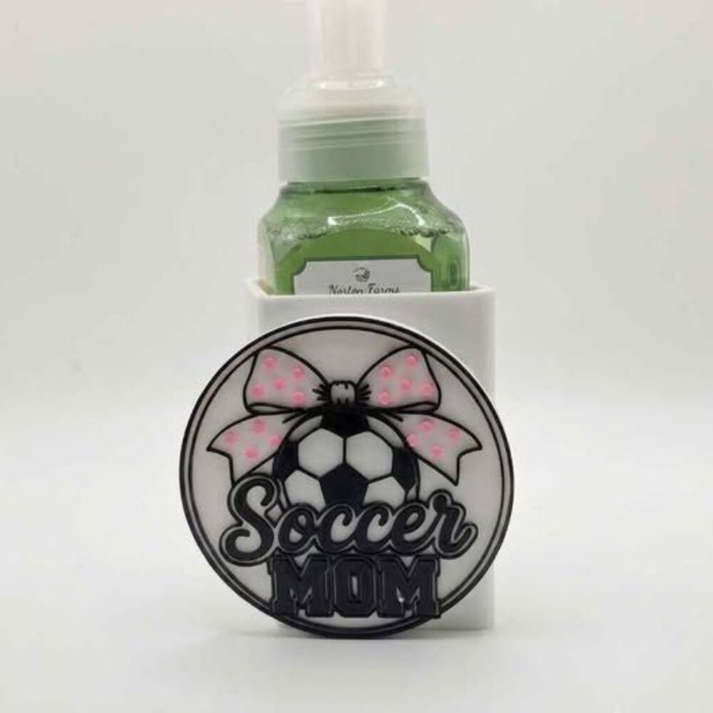3D Printed Soccer Mom Foaming Soap Holder – Fits Bath & Body Works Bottles